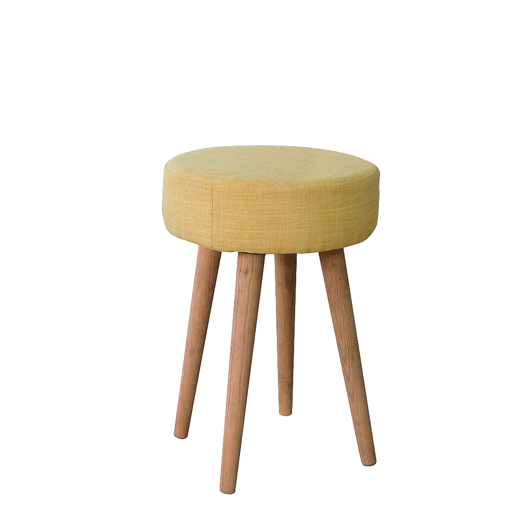 HELSINKI - Stool H45 - Natural oak and Yellow cover
