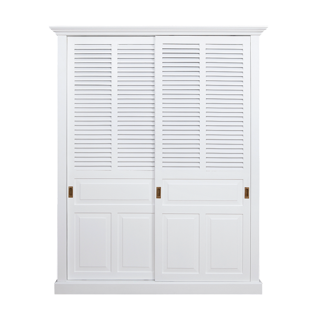 MERRYL - Wardrobe L160 x H200 / Slidding doors - Brushed white