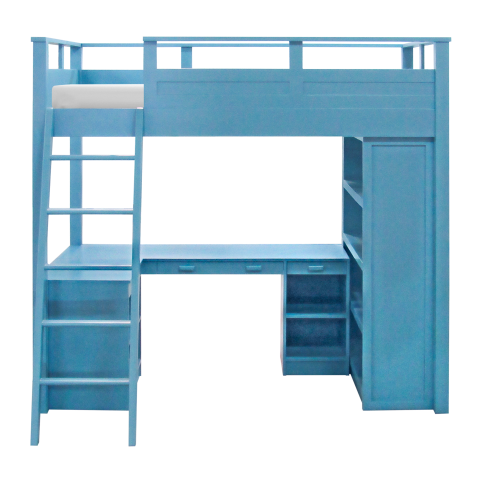 DREAM - Twin size loft bed 120x200 - Stone blue