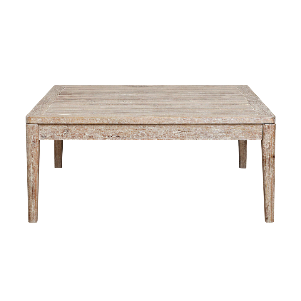 VOLTUMNA - Coffee table 95 x 95 - Whitened acacia