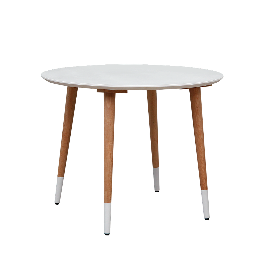 OCEANE - Kids Table Diam.65 x H50 - White and Natural beech