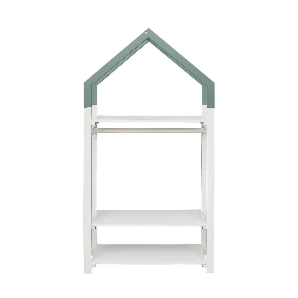 CABANE - Toddler Clothes shelf L70 x H135 - White and Mint