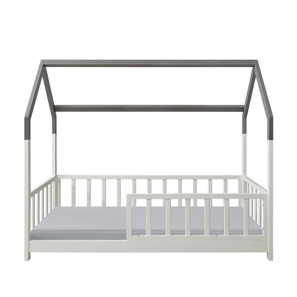 CABANE - Toddler bed 140x70 - White and Pearl grey