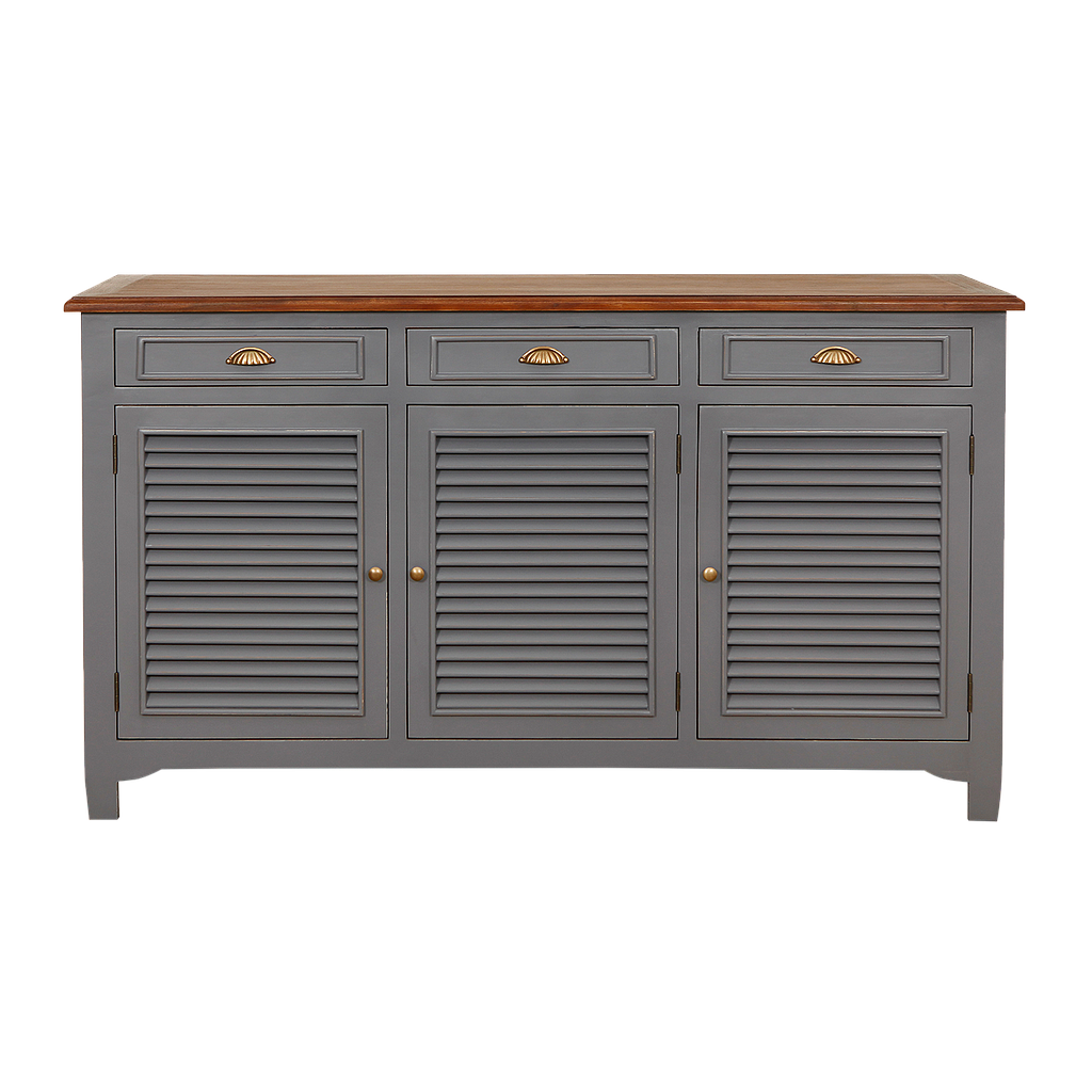 CAEN - Sideboard L160 - Brocante pearl grey and washed antic