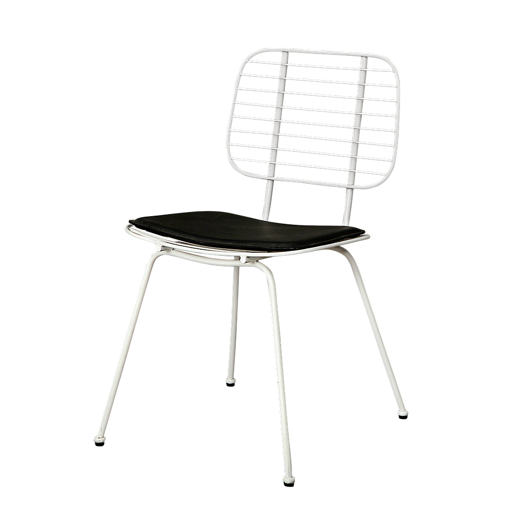 LORENZO - Metal chair - White and Black cover