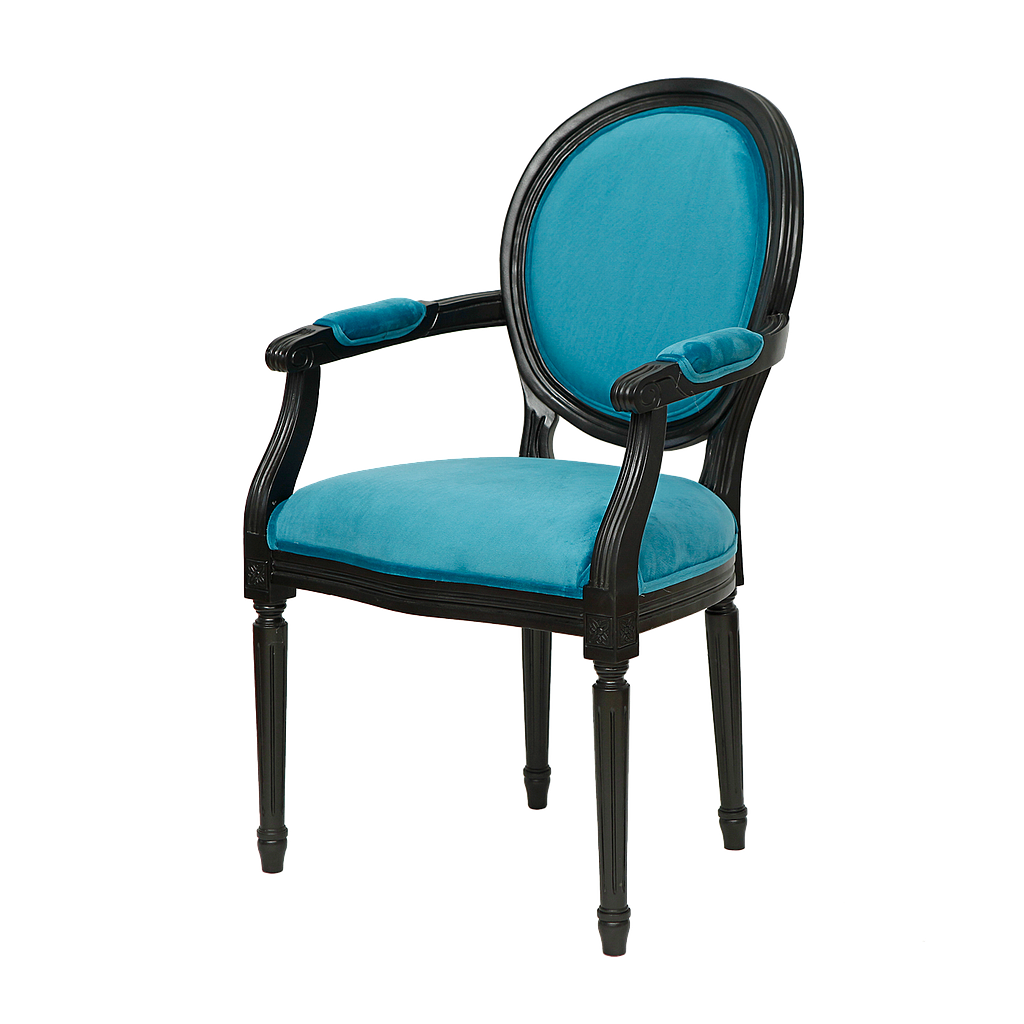 ORLEANS - Armchair - Black and Dark Turquoise cover