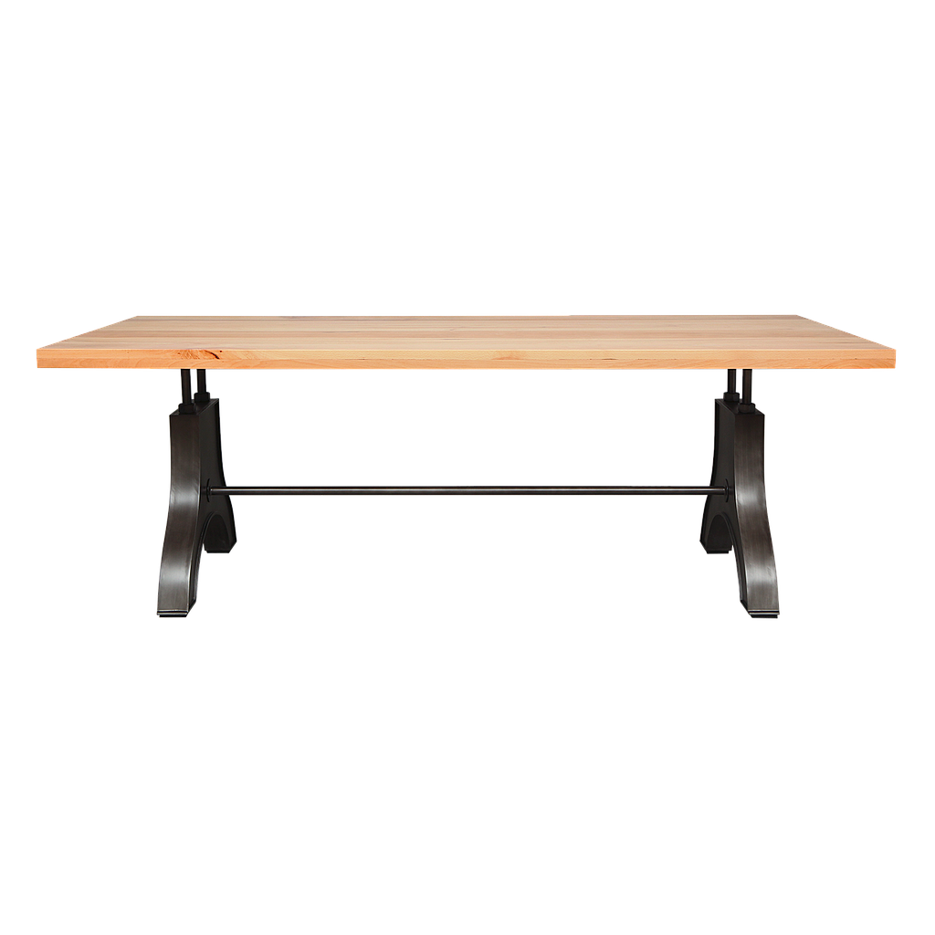 TATE - Dining table L220 x W100 - Vintage anthracite and Natural beech