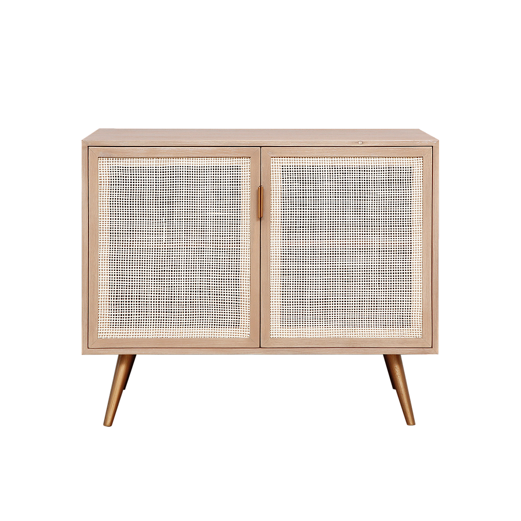 SPRING - Sideboard L90 - Toffee, Natural cane and Vintage brass