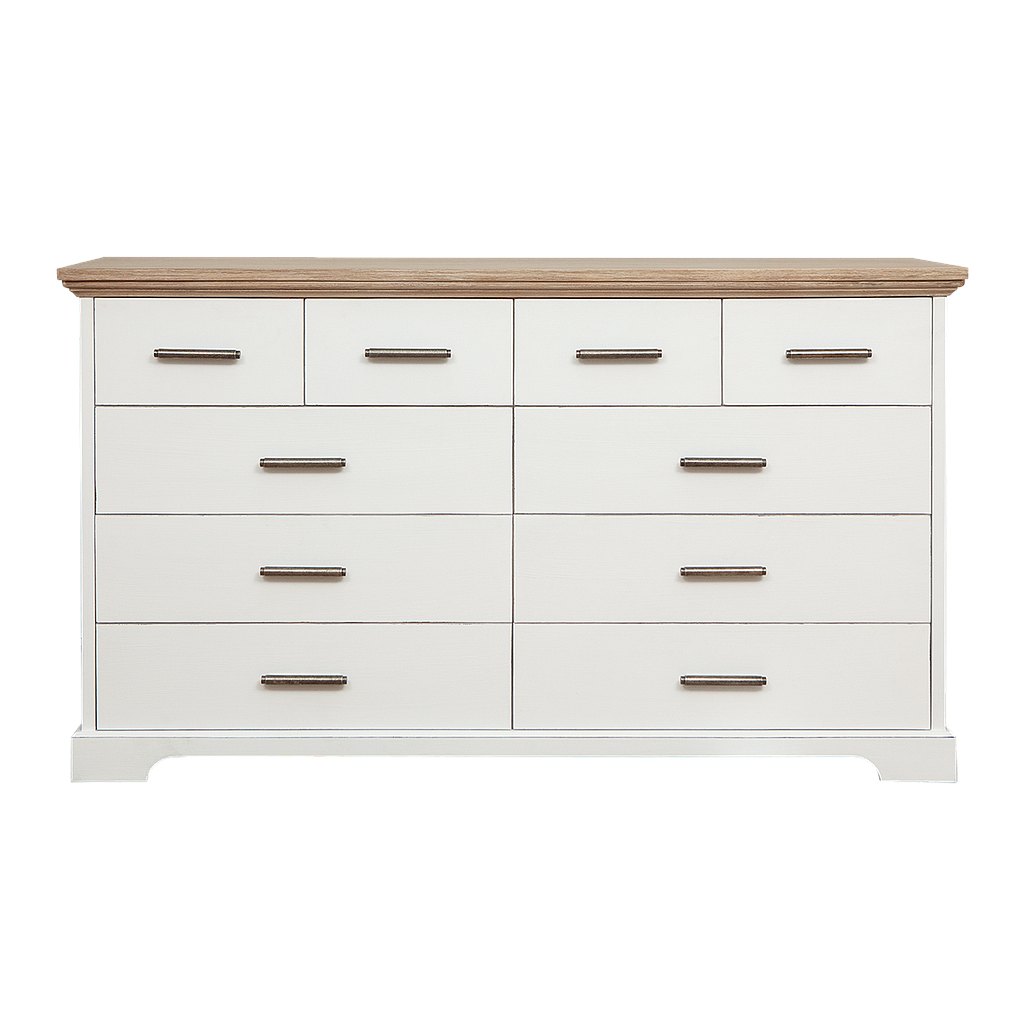 ARNI - Chest of drawers - L160 x H92 - Brocante white and Toffee