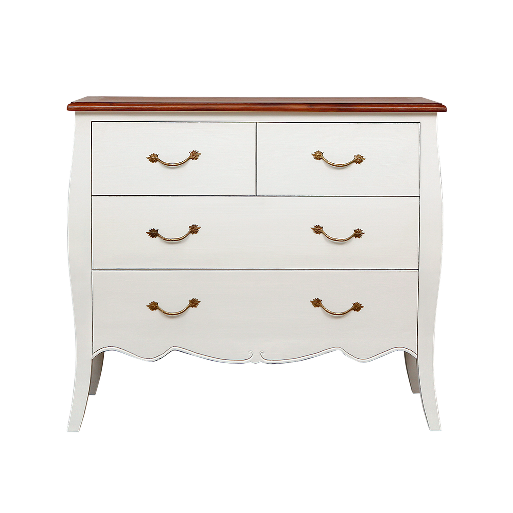 CLARCK - Chest of drawers L108 - Brocante white and Washed antic