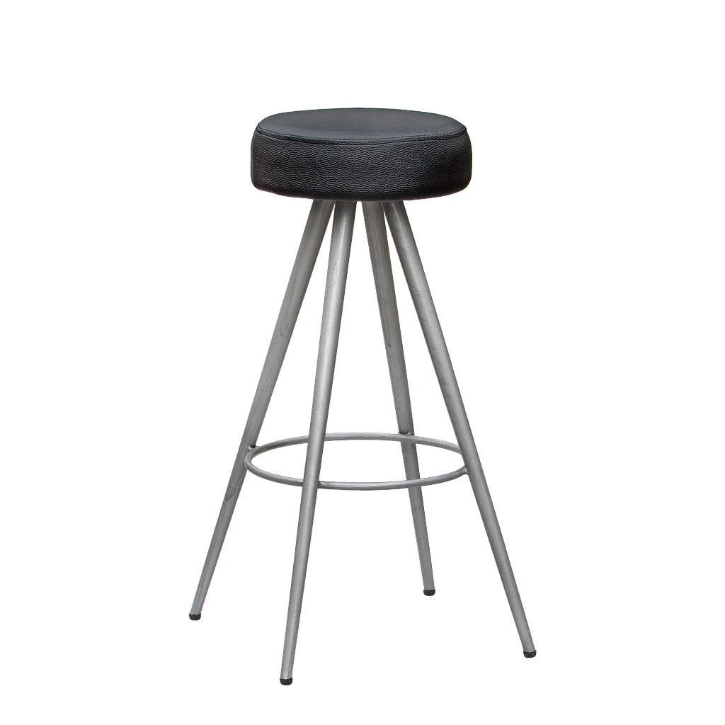 JORDAN - Bar stool H80 - Vintage silver and Black seat cover