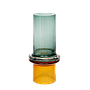PRUNUS - Glass vase H26 - Green and Yellow