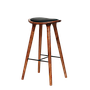 BALMA - Bar stool H76 - Washed antic and Black cover