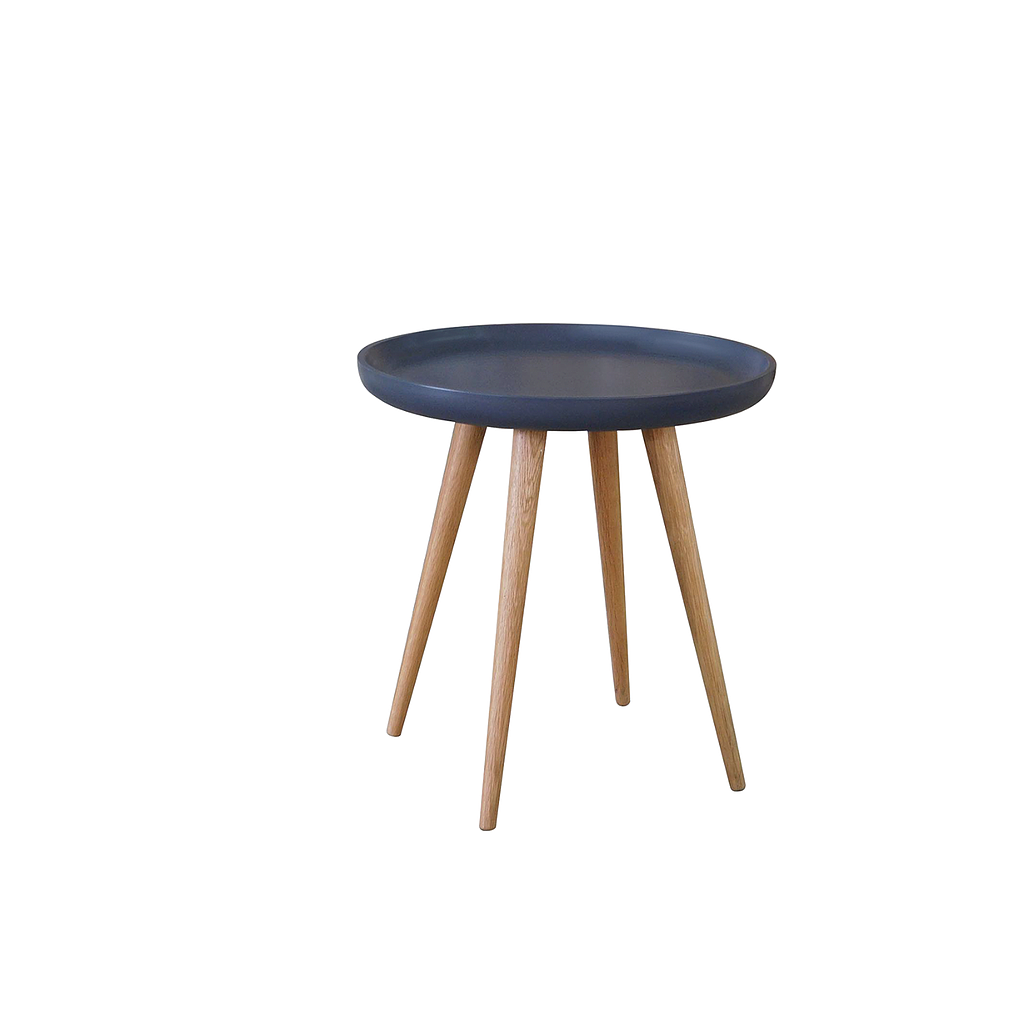 LOHJA - Side table Diam.50 x H52 - Natural oak and Charcoal grey