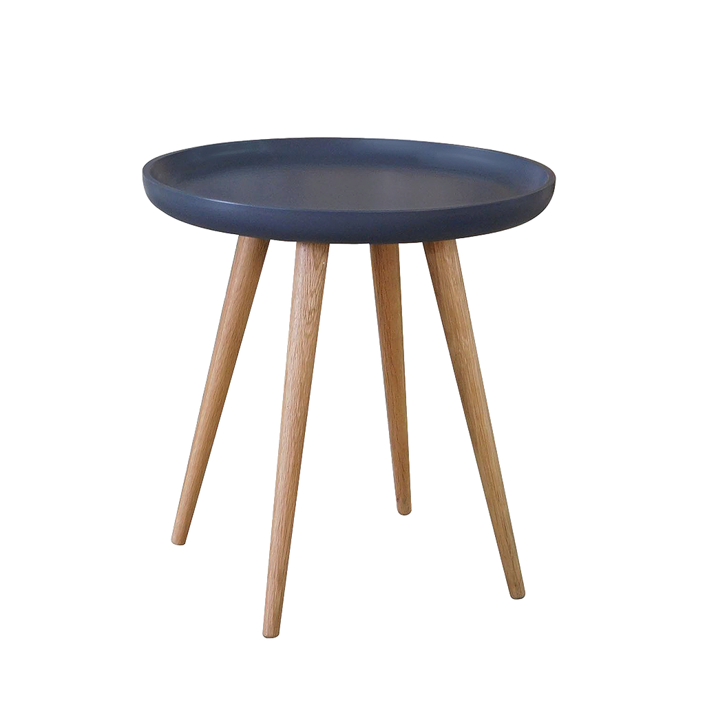 LOHJA - Side table Diam.50 x H52 - Natural oak and Charcoal grey