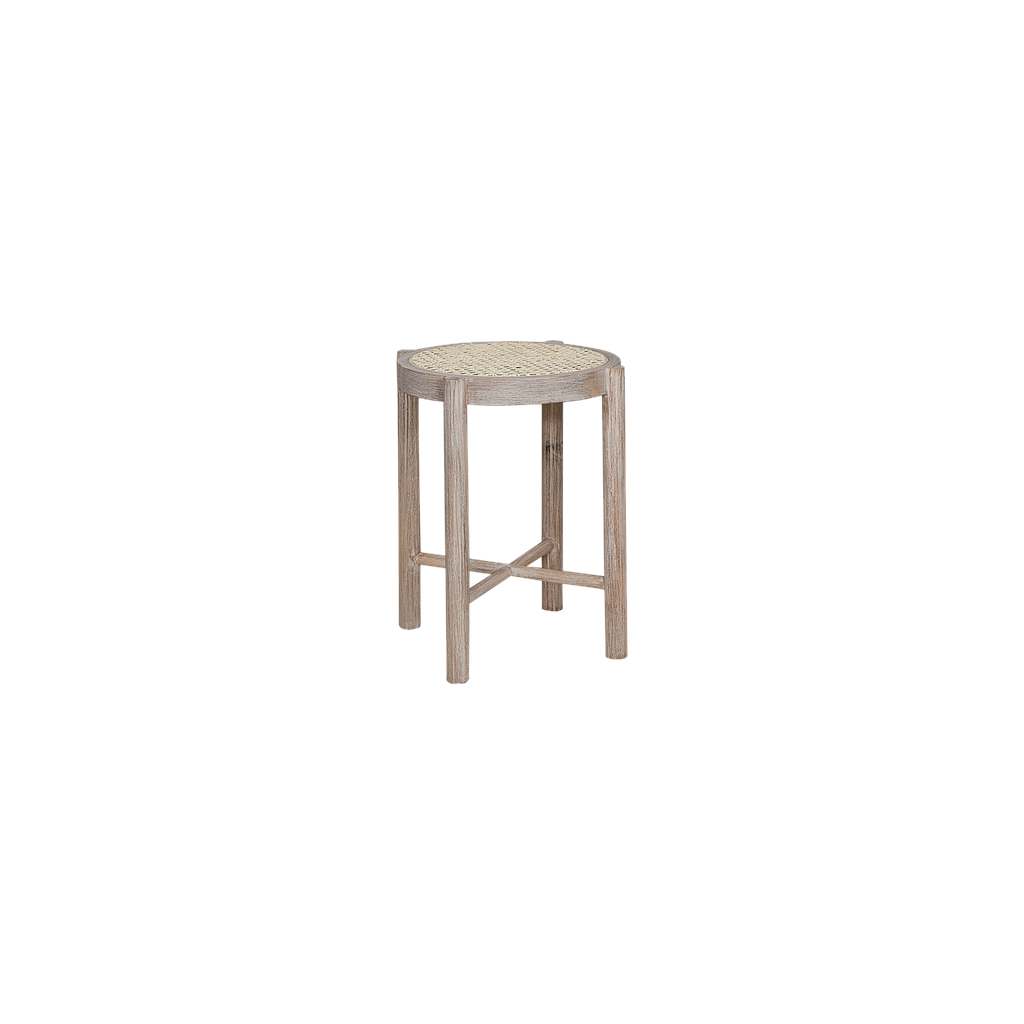 PAULHAC - Stool H45 - Whitened acacia and Natural cane