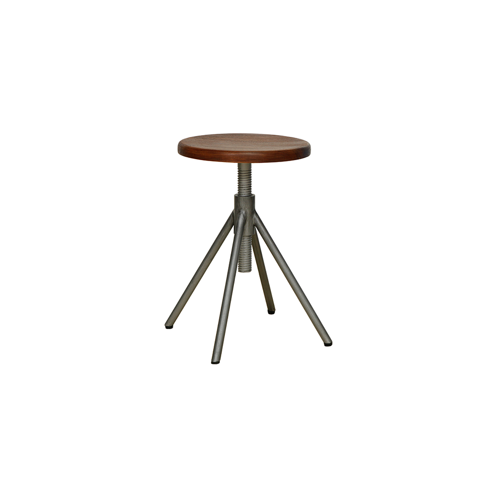 SCOTT - Adjustable Stool H45/57 - Vintage silver and Washed antic