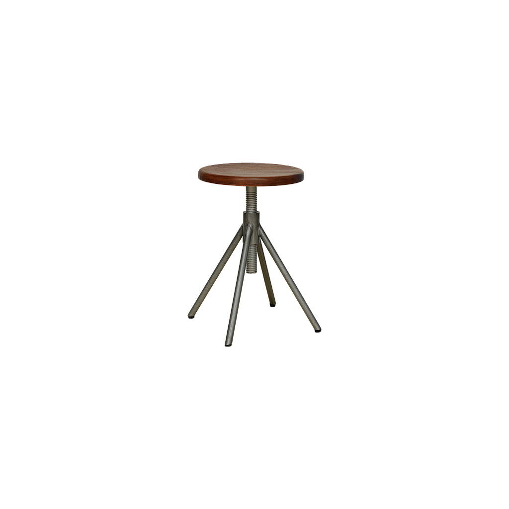 SCOTT - Adjustable Stool H45/57 - Vintage silver and Washed antic