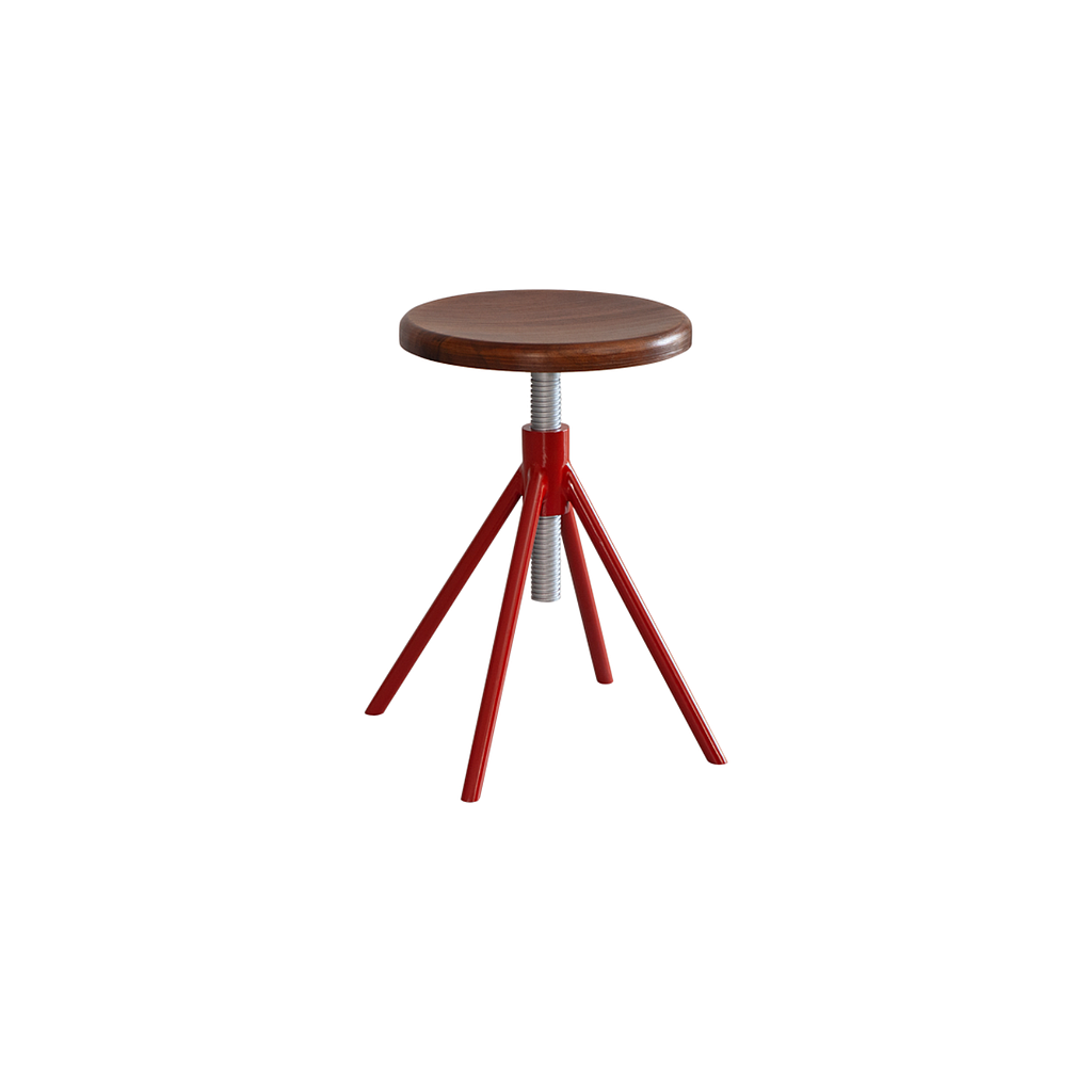 SCOTT - Adjustable Stool H45/57 - Chinese red and Washed antic