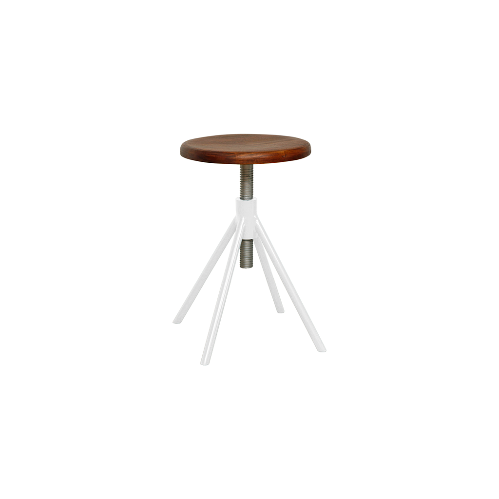 SCOTT - Adjustable Stool H45/57 - White and Washed antic