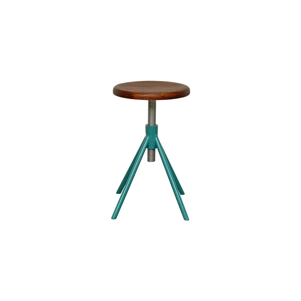 SCOTT - Adjustable Stool H45/57 - Water blue and Washed antic