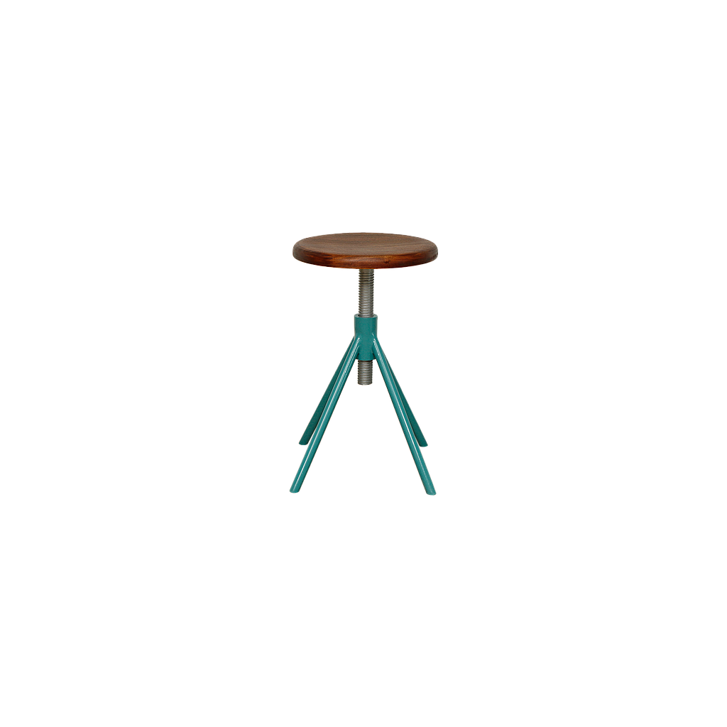 SCOTT - Adjustable Stool H45/57 - Water blue and Washed antic