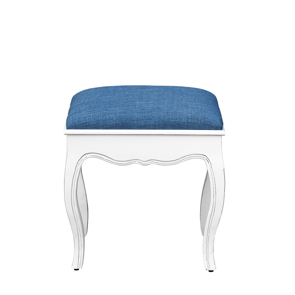 FLORIE - Stool H45 - Brocante white and Blue cover