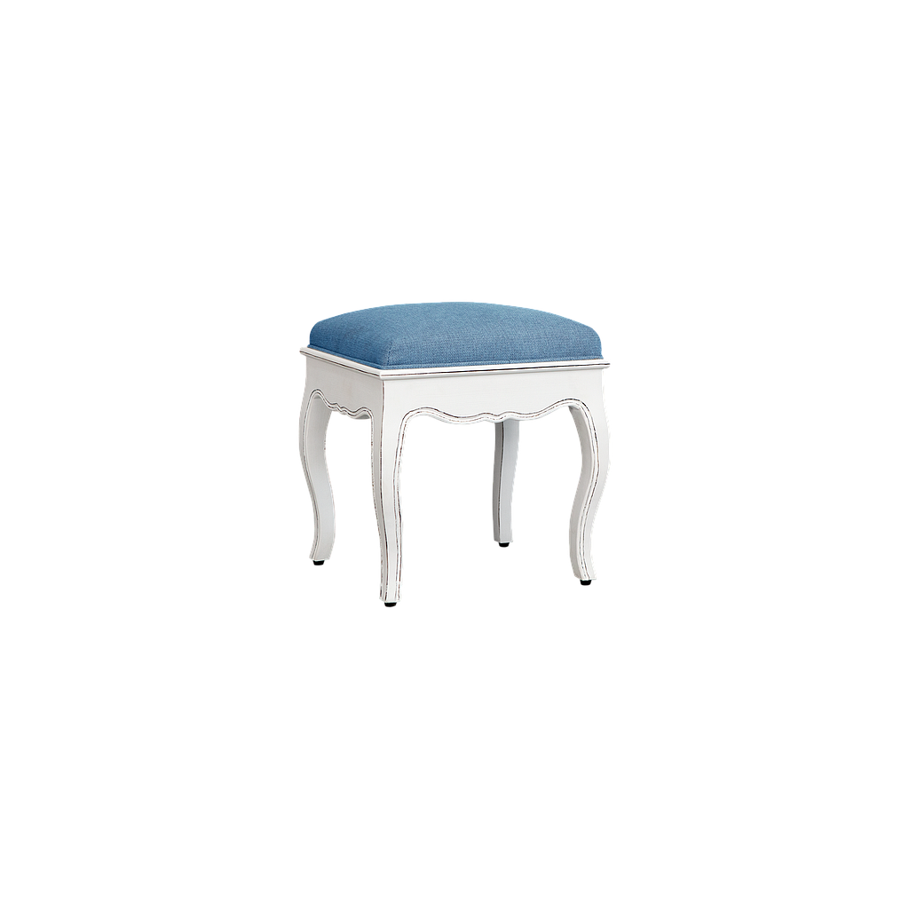 FLORIE - Stool H45 - Brocante white and Blue cover