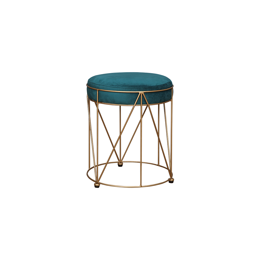 INES - Stool H45 - Gold and Green cover