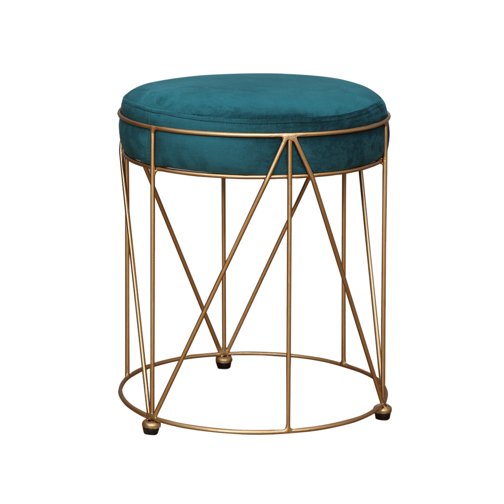 INES - Stool H45 - Gold and Green cover