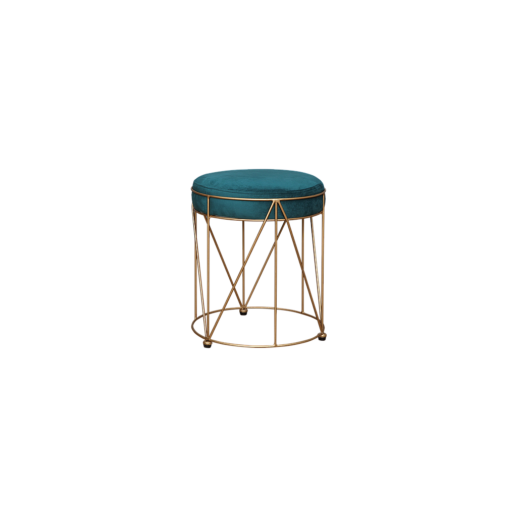 INES - Stool H45 - Gold and Green cover