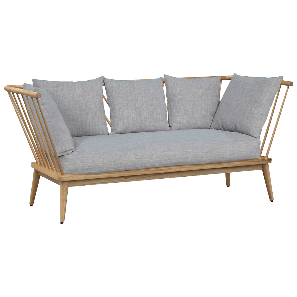 LOHJA - Sofa L190 - Natural oak and Light grey cover