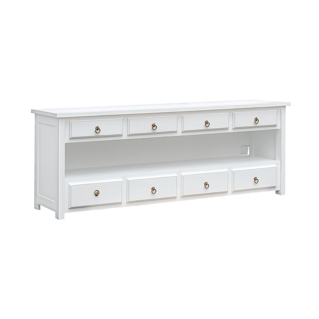 MALAGA - TV stand L170 - Brocante white