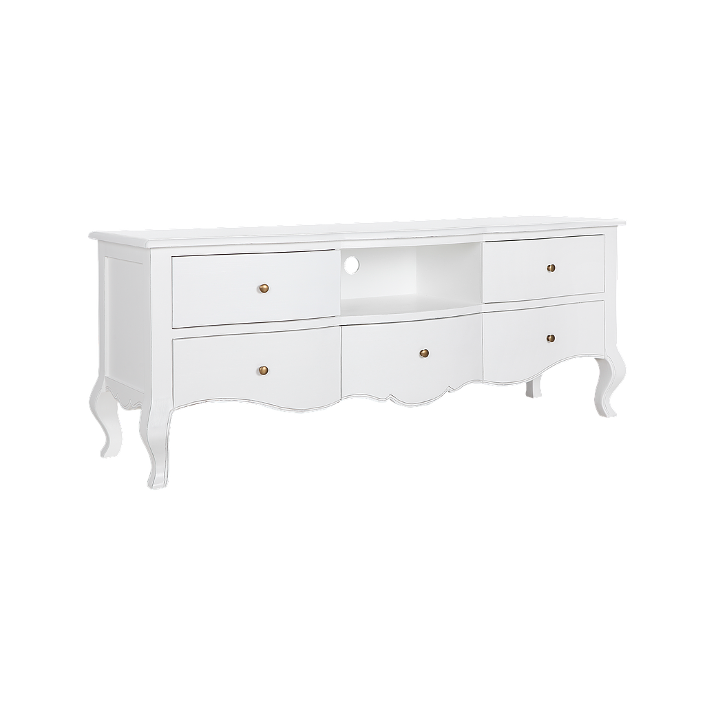 FLORIE - TV stand L160 - Brocante white