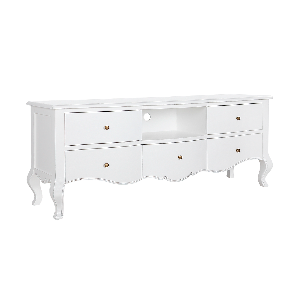 FLORIE - TV stand L160 - Brocante white