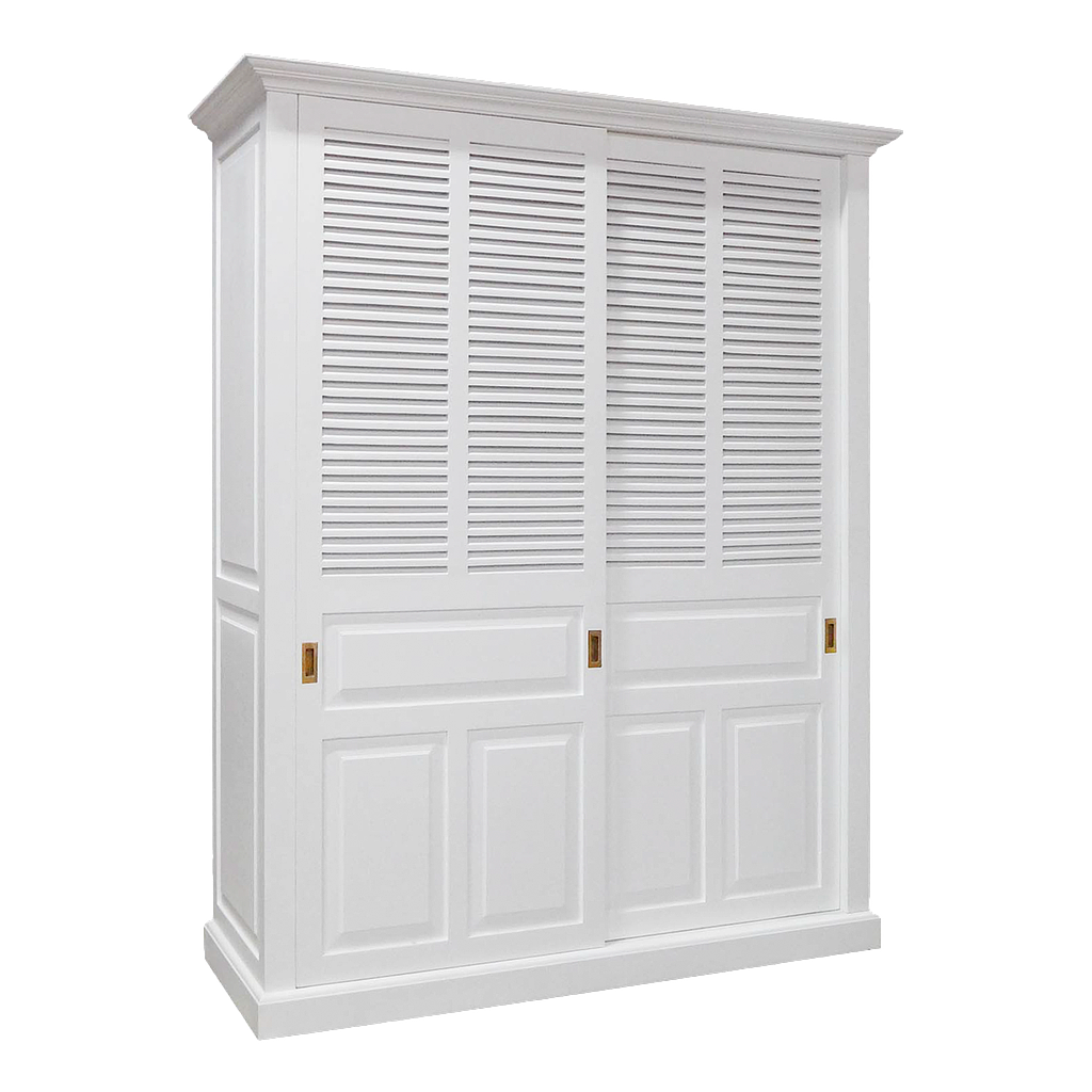MERRYL - Wardrobe L160 x H200 / Slidding doors - Brushed white