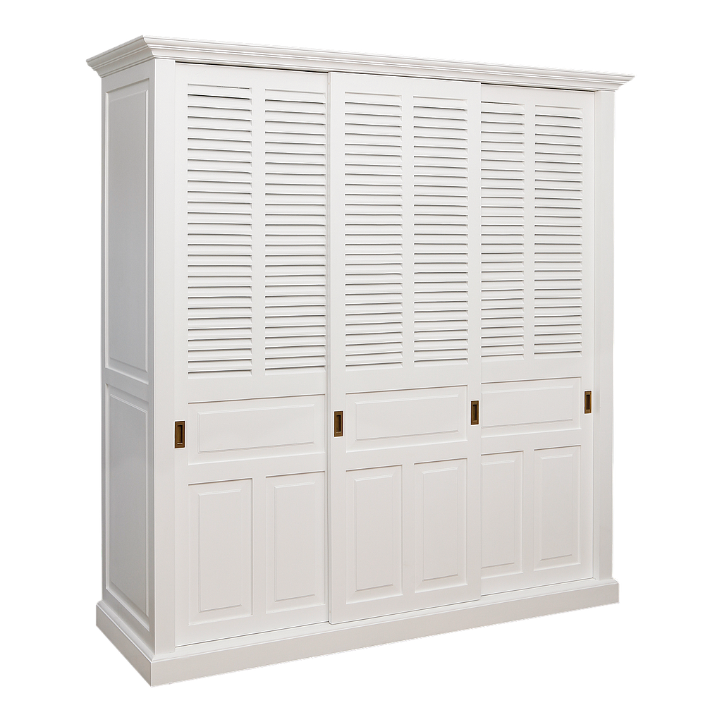 MERRYL - Wardrobe L190 x H200 / Slidding doors - Brushed white