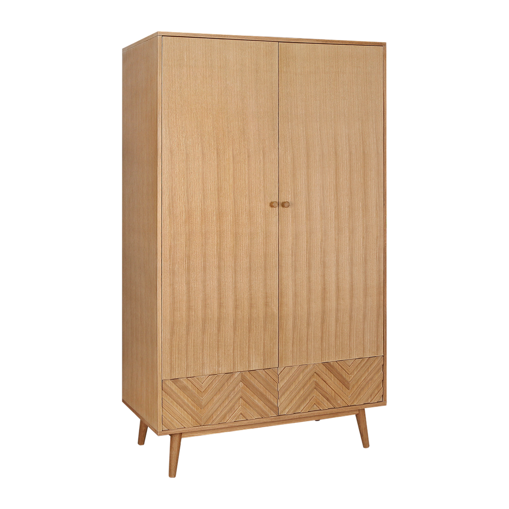 PORTO - Wardrobe L110 x H190 - Natural oak