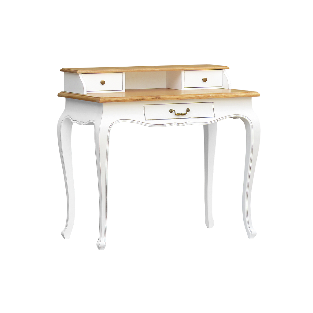 ALEXIA - Desk L90 x W50 - Brocante white and natural oak