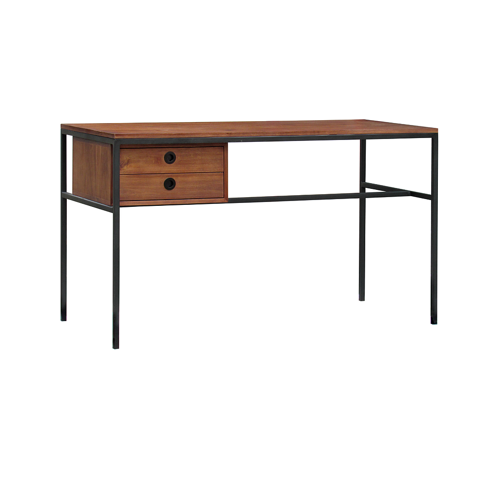 JOHNSON - Desk L130 x W60 - Matt black and Washed antic