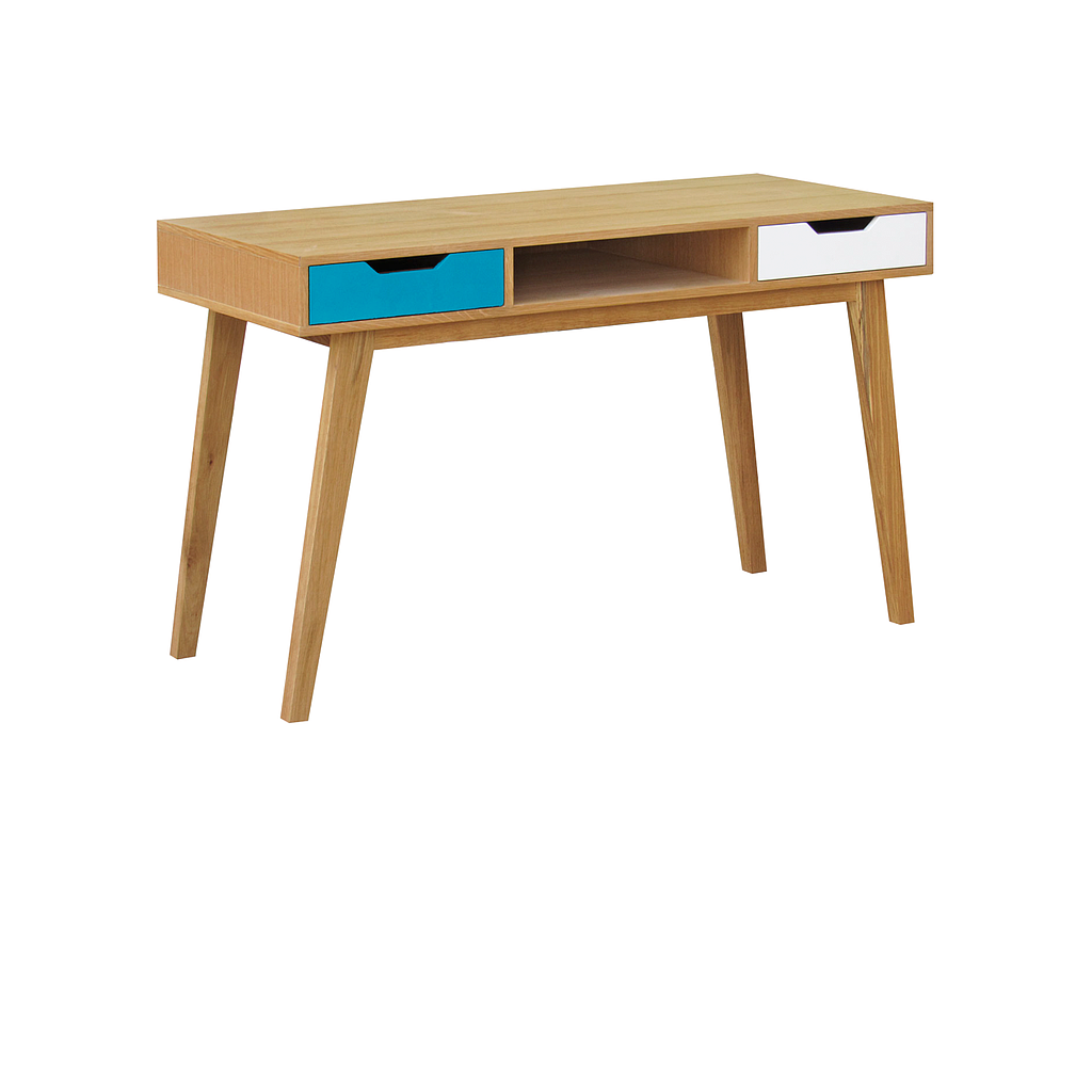 OSLO - Desk L120 x W55 - Natural oak and Multicolor lacquer