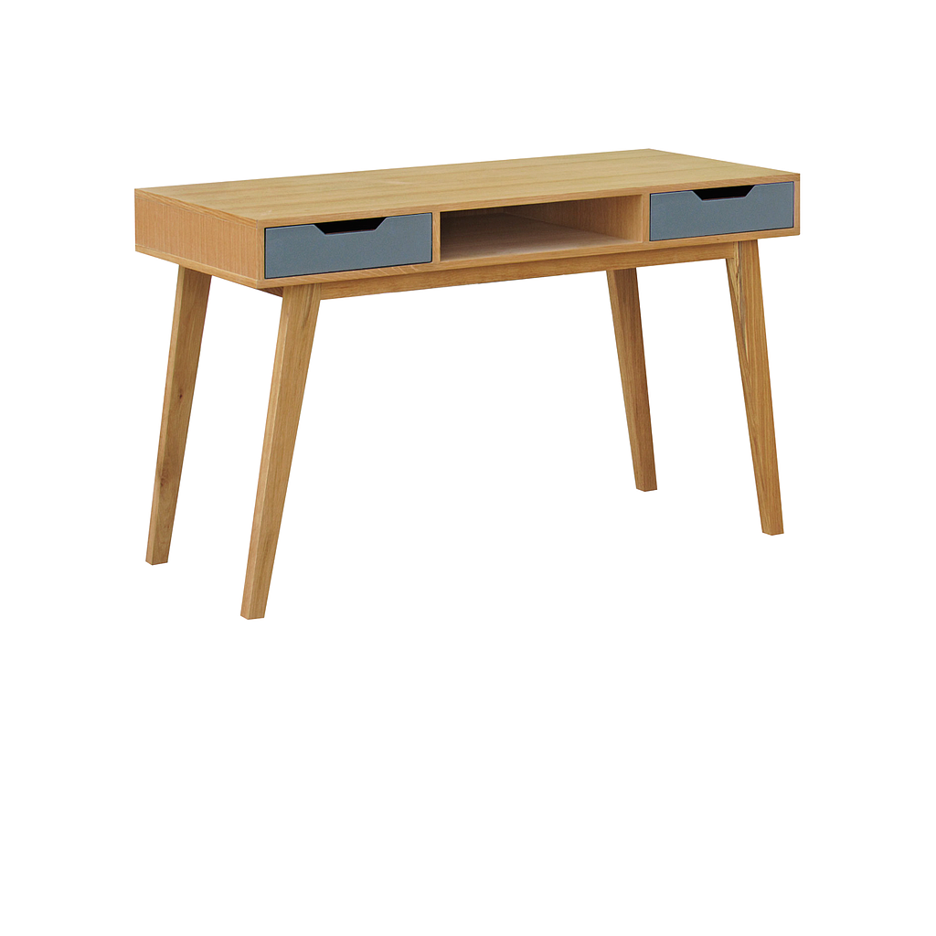 OSLO - Desk L120 x W55 - Natural oak and Pearl grey lacquer
