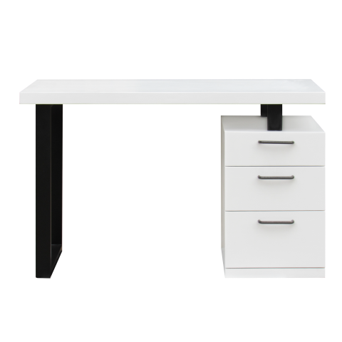YANIS - Desk L120 x W60 - White and Black metal