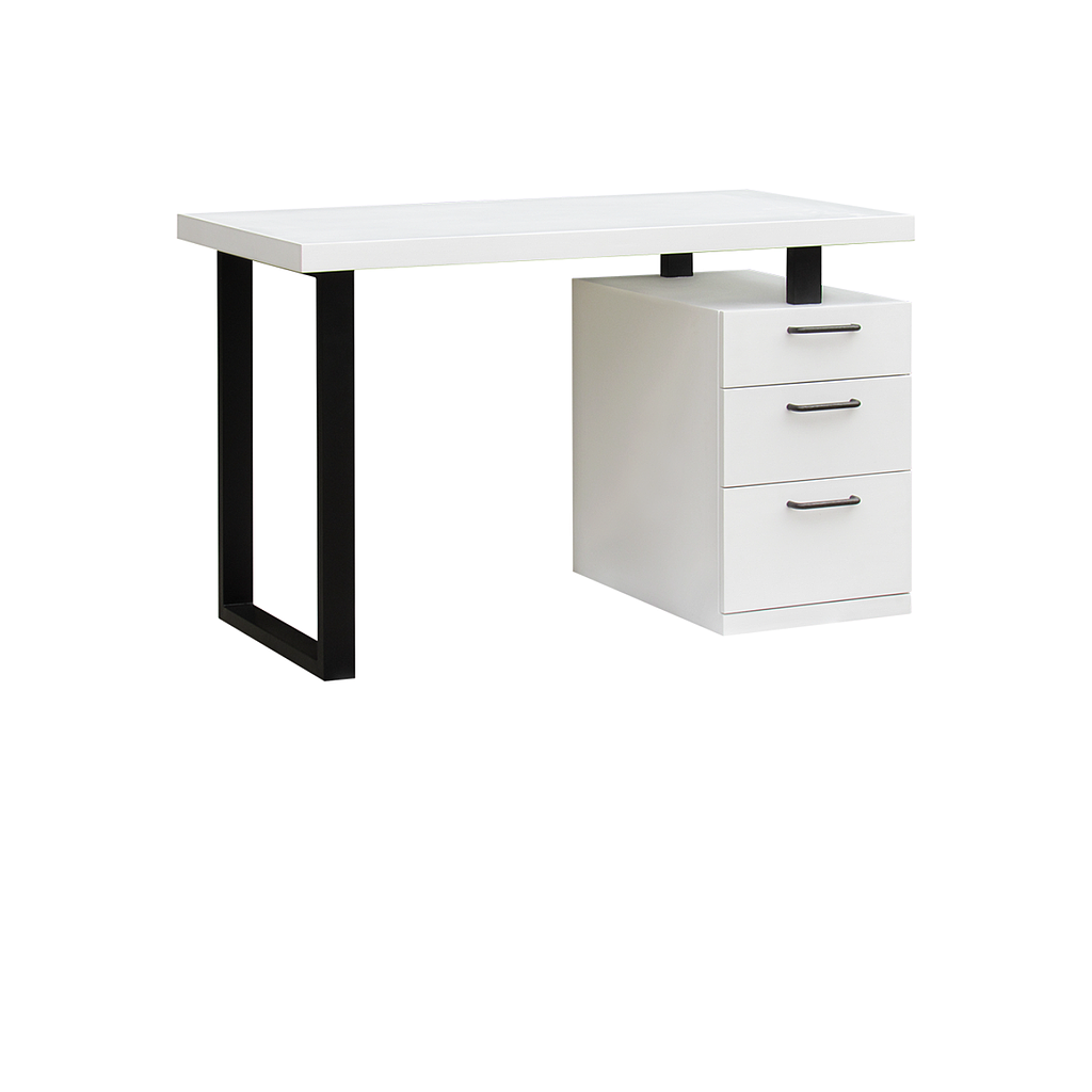 YANIS - Desk L120 x W60 - White and Black metal
