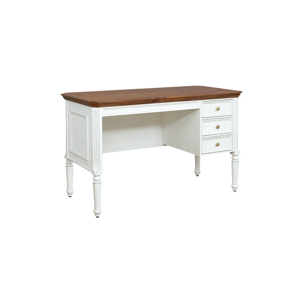 LISANDRO - Desk L120 x W60 - Brocante white and Washed antic