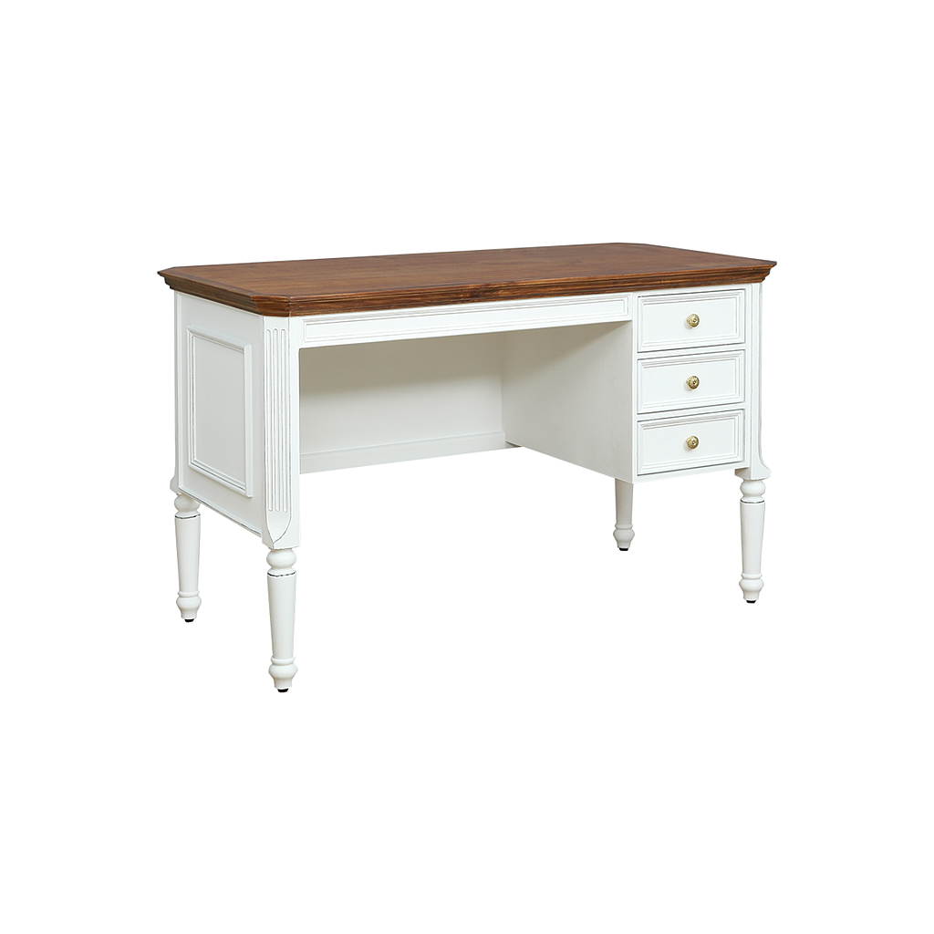 LISANDRO - Desk L120 x W60 - Brocante white and Washed antic