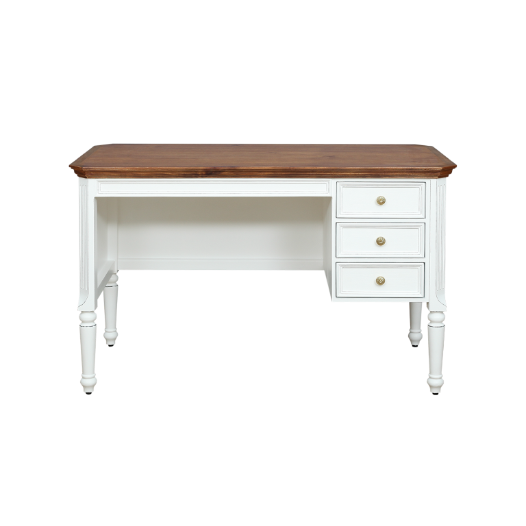 LISANDRO - Desk L120 x W60 - Brocante white and Washed antic