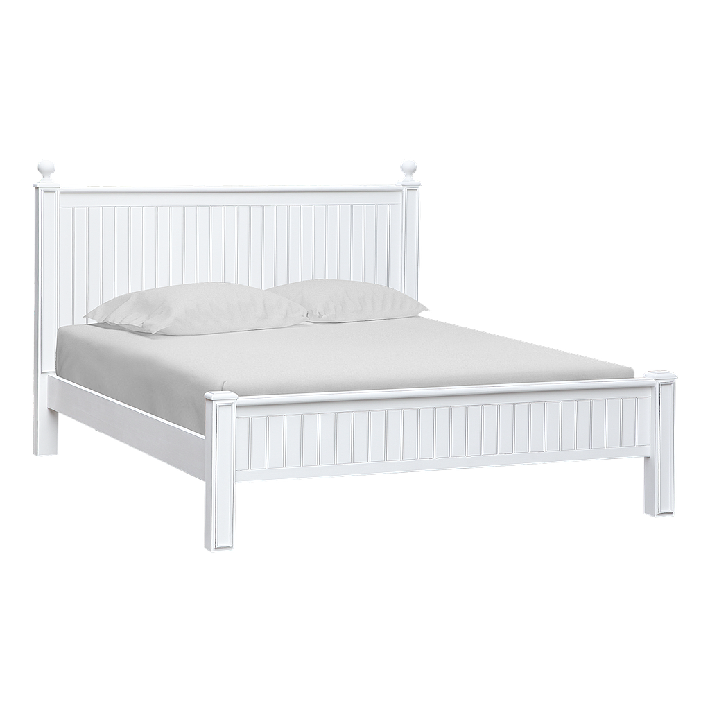 ALES - Queen size bed (Mattress 160x200) - Brocante white
