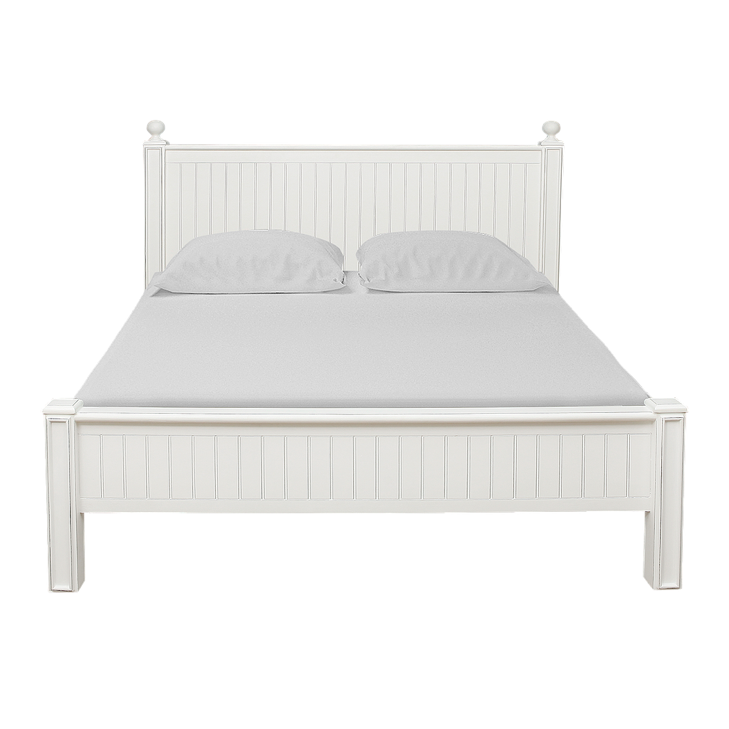 ALES - Queen size bed 160x200 - Brocante white