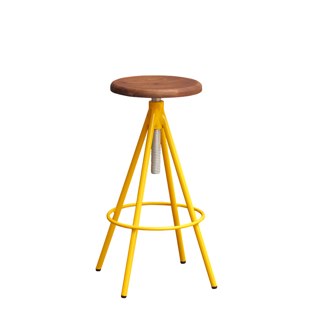 SCOTT - Adjustable bar stool H75/85 - Pineapple yellow and Washed antic